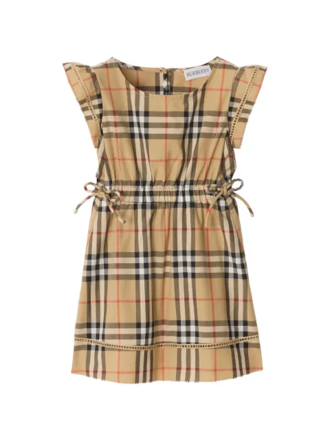 Burberry Kids vestido con motivo de cuadros