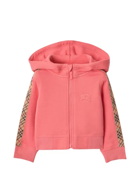 Burberry Kids Check trim cotton zip hoodie