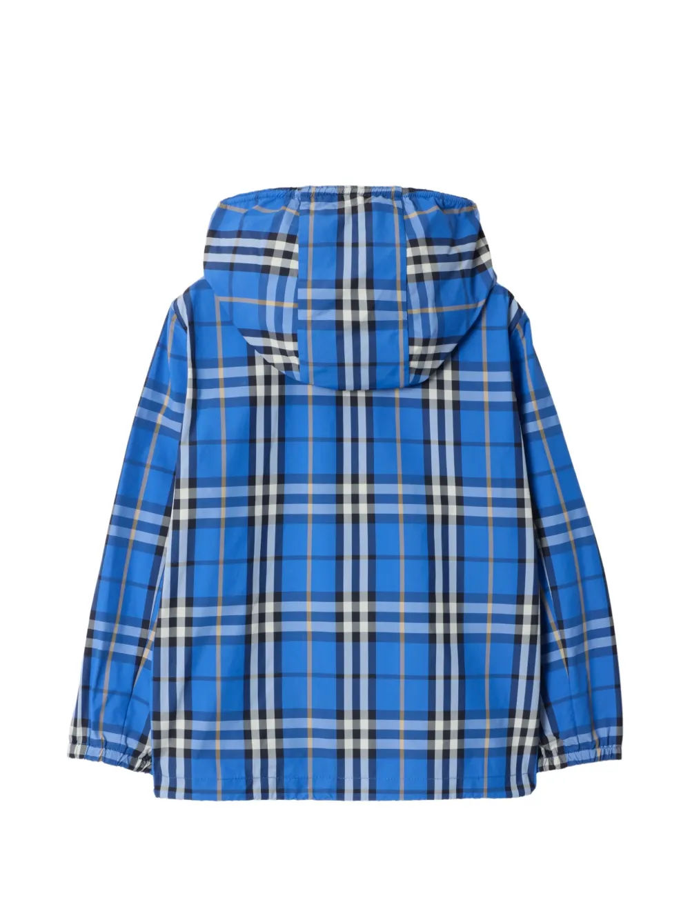 Burberry Kids Geruit nylon jack met capuchon Blauw