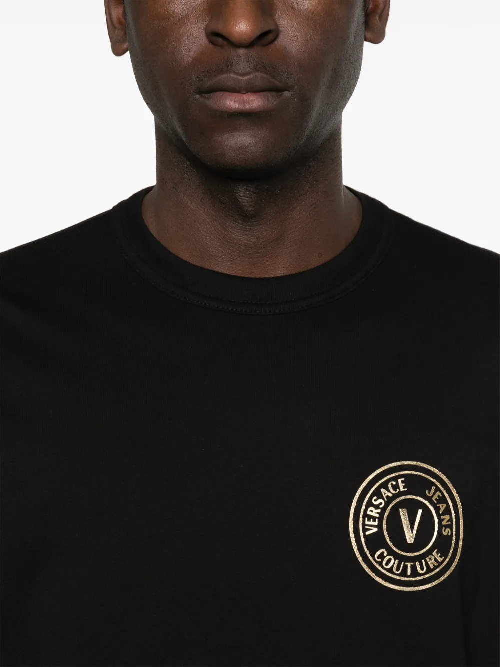 Versace Jeans Couture T-shirt met logodetail Zwart