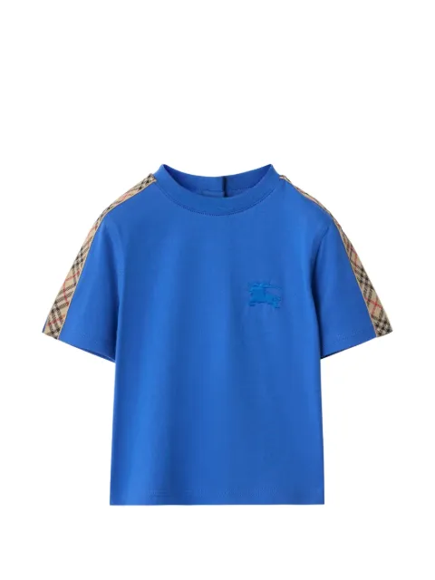 Burberry Kids playera de algodón con ribete Check