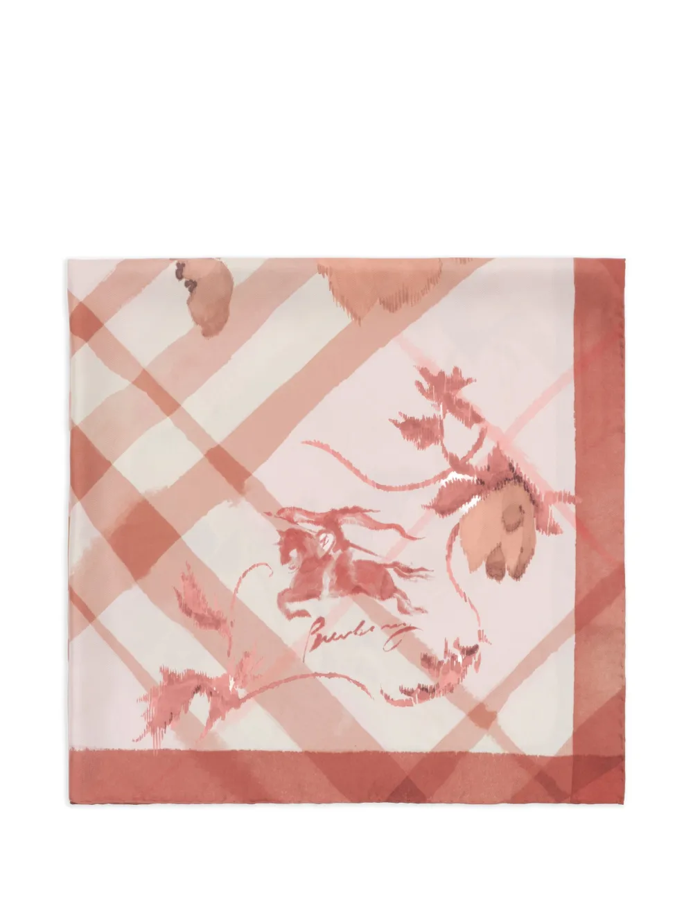 Burberry watercolour check silk scarf - Rosa