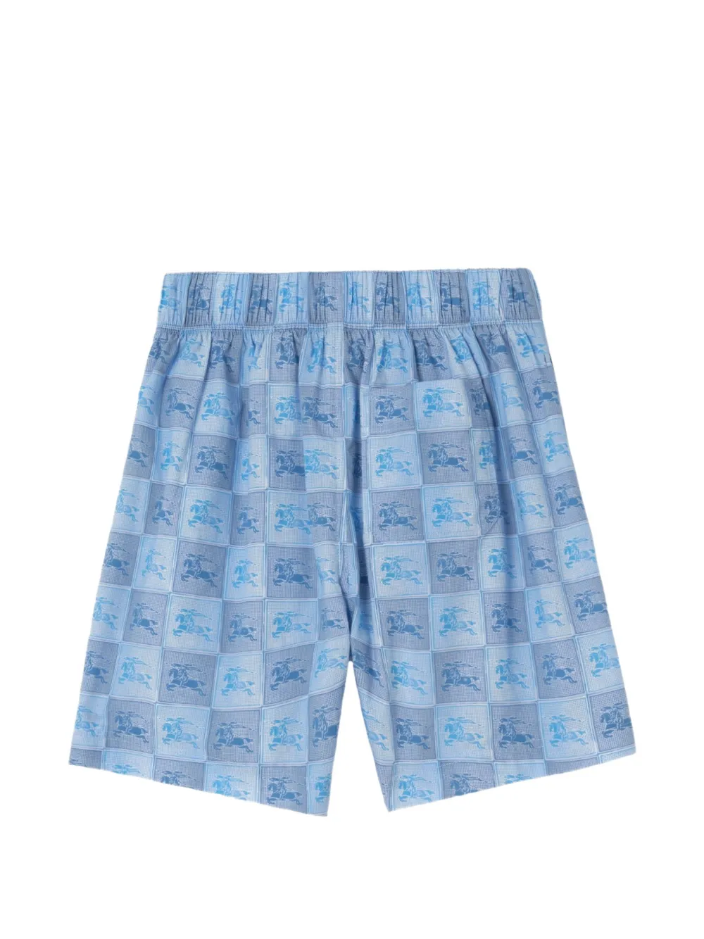  Burberry Kids Ekd Checkerboard​ Cotton Shorts - Blue 