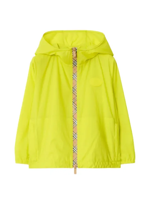Burberry Kids Checker-tape nylon hooded jacket