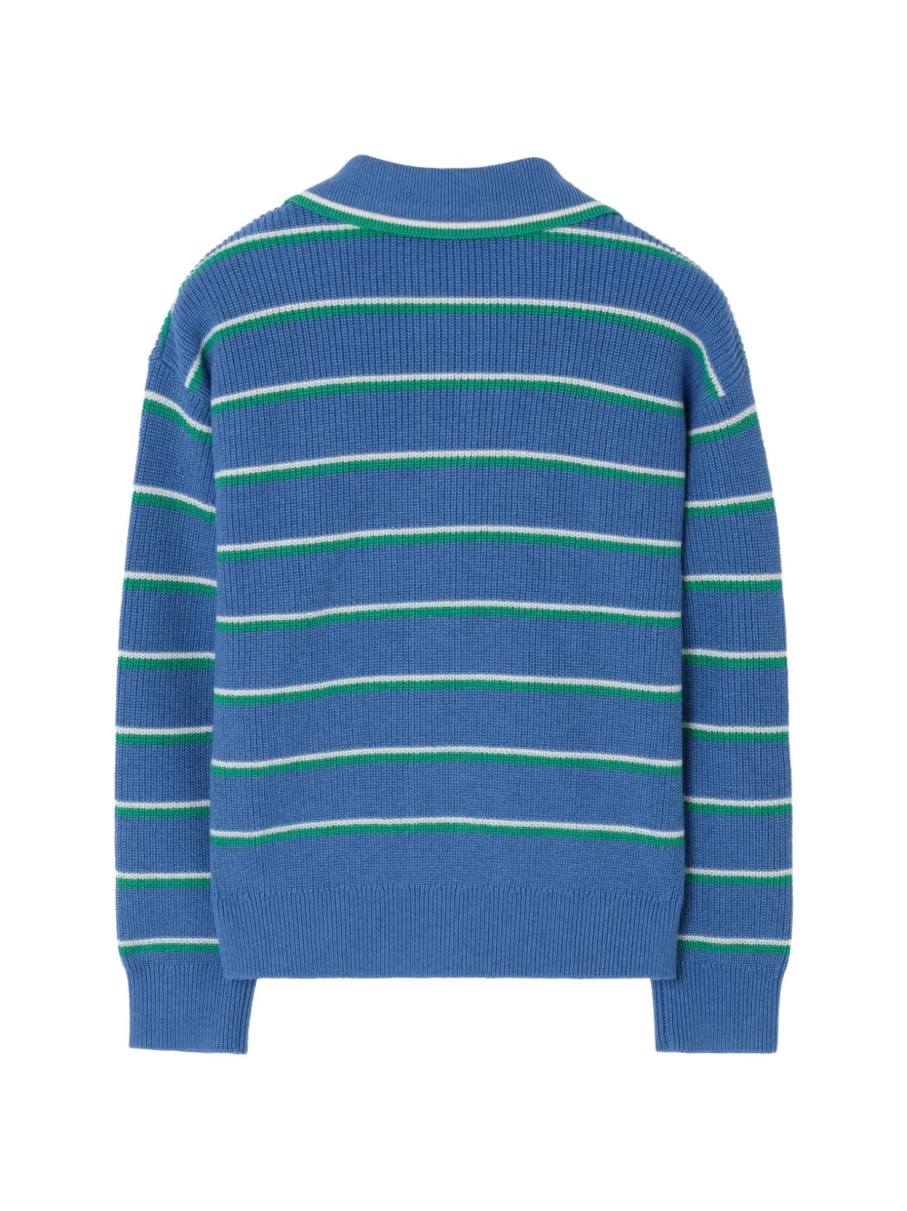 Burberry Kids Gestreept katoenen wollen vest Blauw