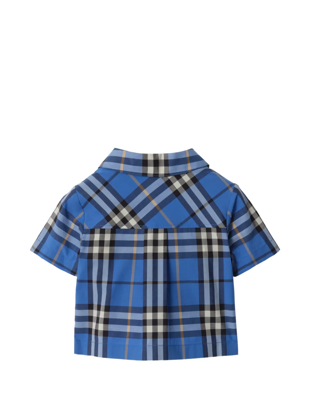  Burberry Kids Check Cotton Two-piece Set - Blue 