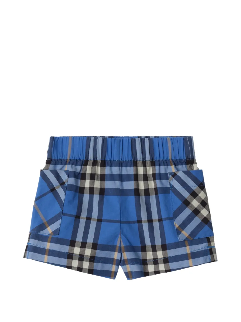 Burberry Kids Geruite romper en muts Blauw
