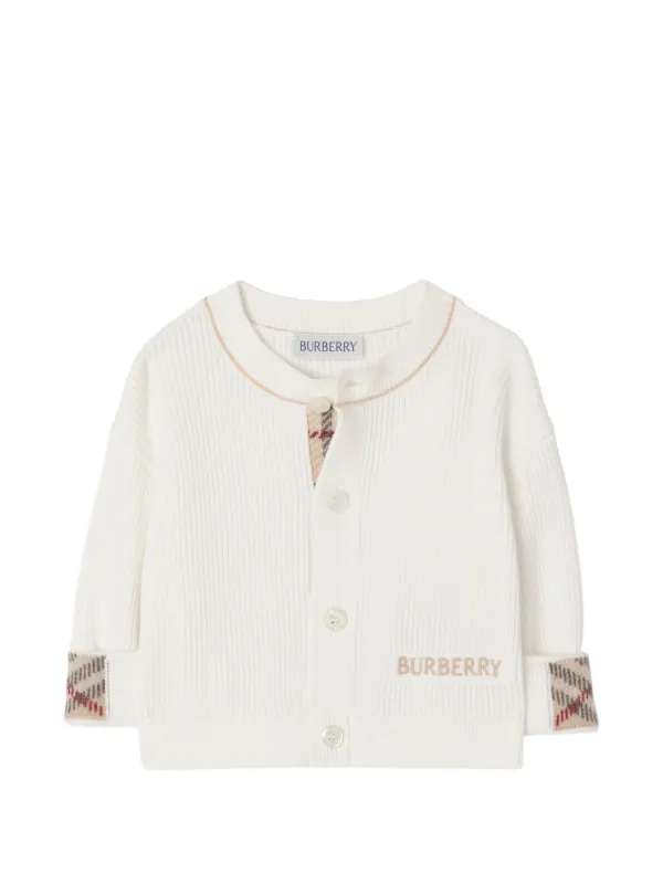 Burberry Kids ロゴ カーディガン | ホワイト | FARFETCH JP
