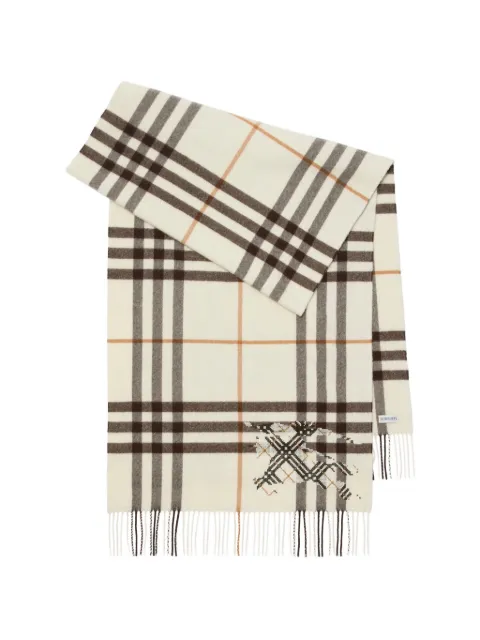 Burberry wide cross stitch EKD Check cashmere scarf