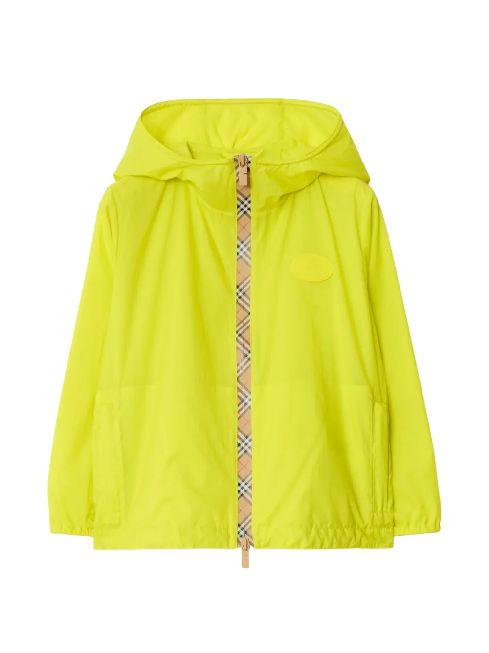 Burberry Kids checker-tape nylon hooded jacket - Gelb