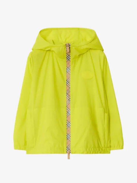 Burberry Kids checker-tape nylon hooded jacket