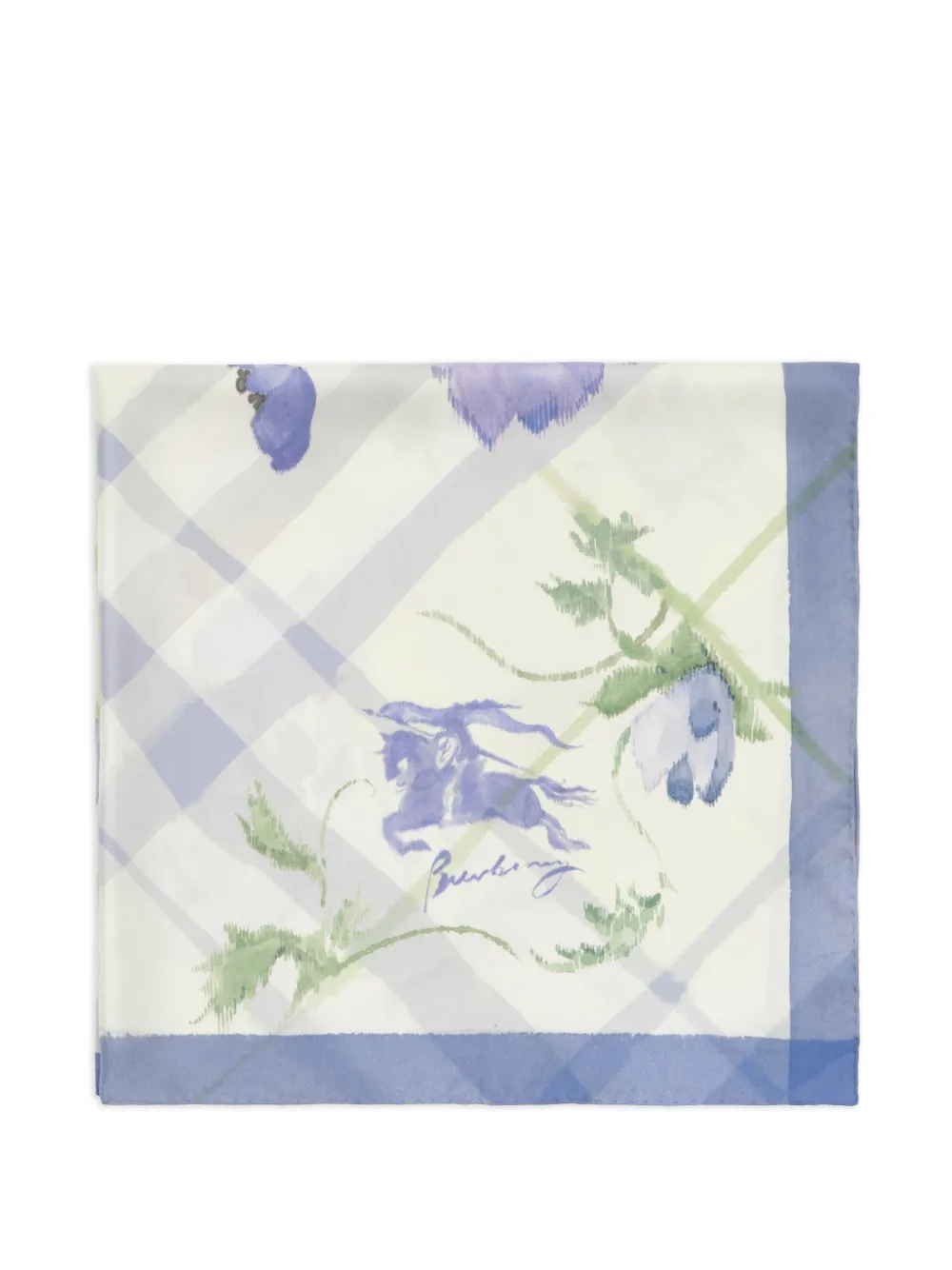 Burberry watercolour Check silk scarf - Bianco