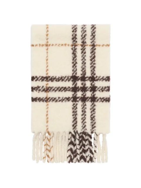 Burberry Check alpaca wool blend bouclé scarf