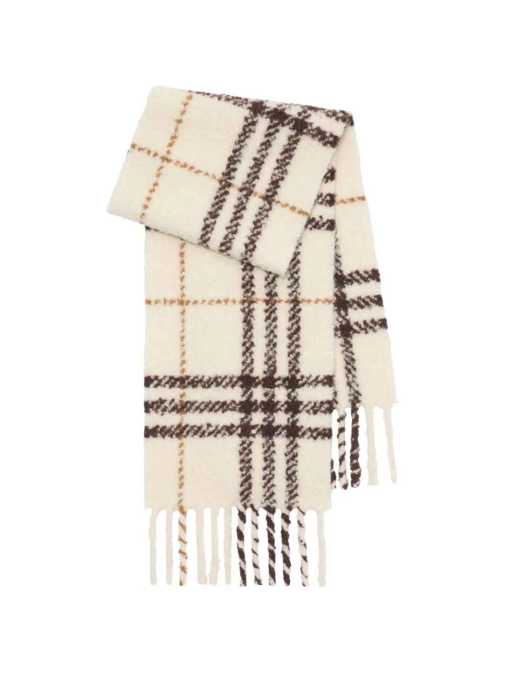  Burberry Check Alpaca Wool Blend Bouclé Scarf - Neutrals 