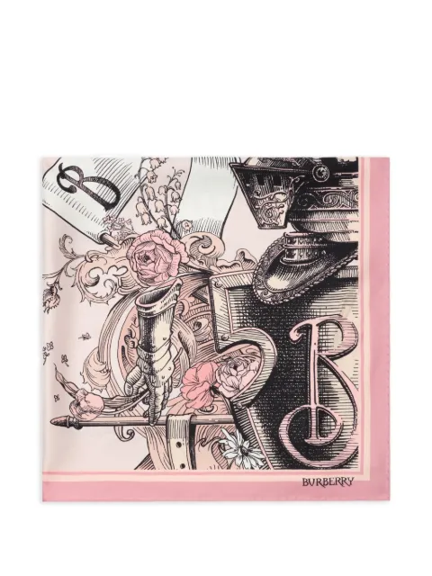 Burberry Etched Knight silk scarf