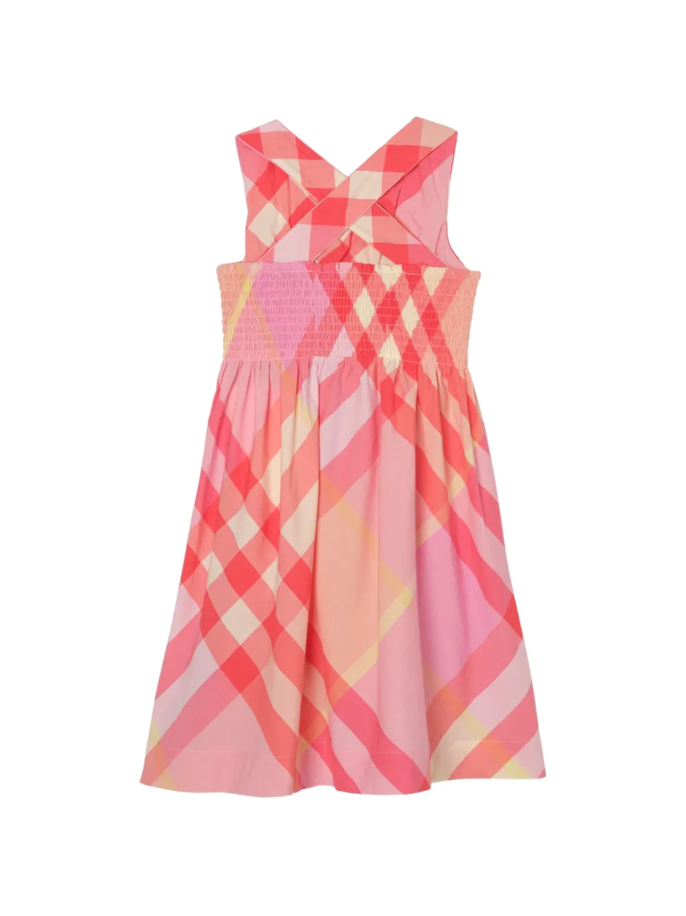 Burberry Kids Geruite katoenen jurk Roze