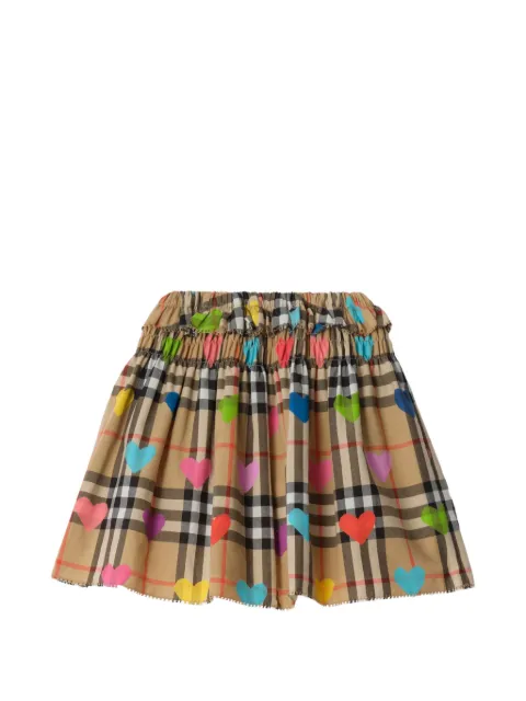 Burberry Kids heart Check cotton skirt