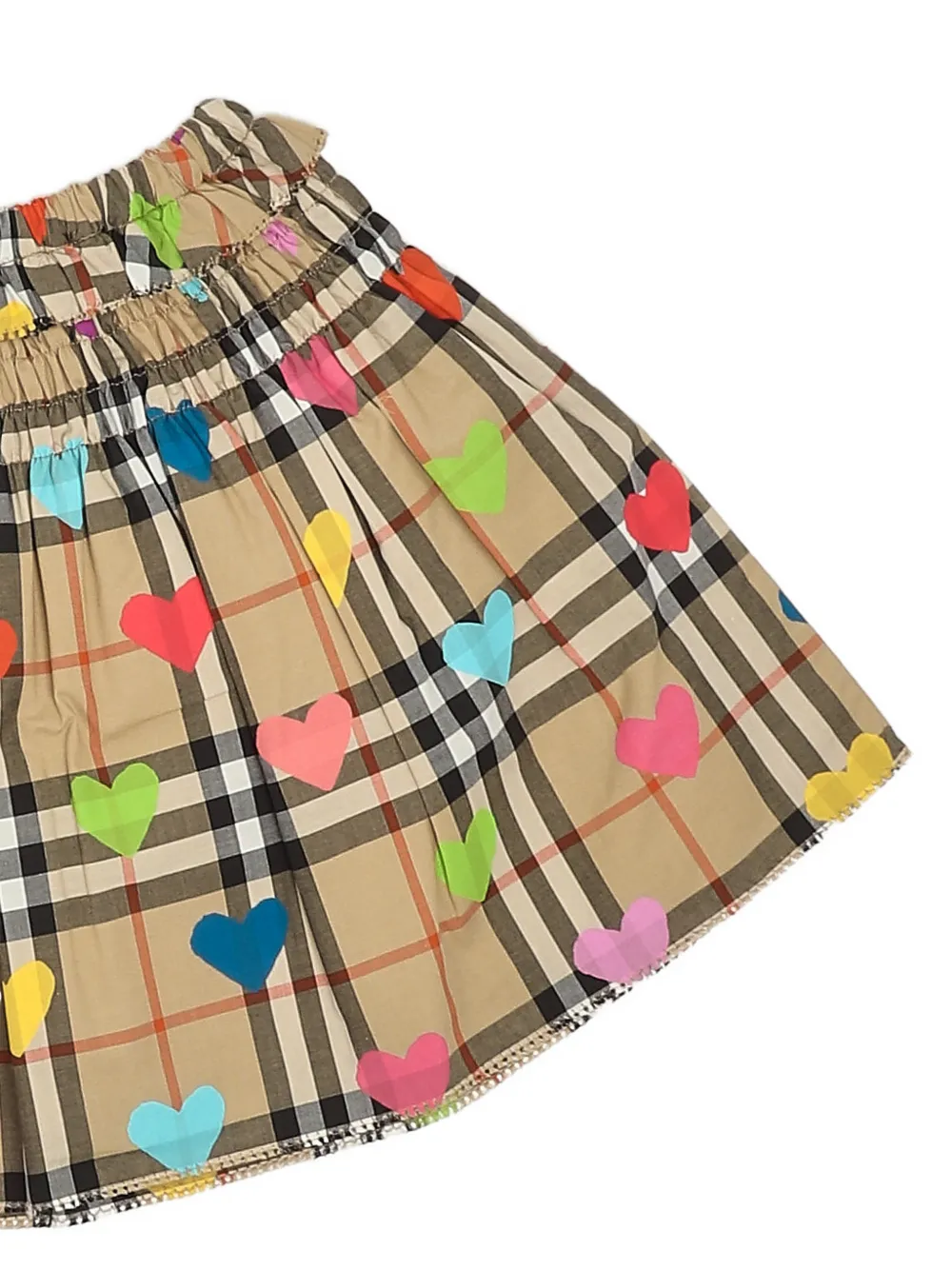 Burberry Kids Heart Check katoenen rok Beige