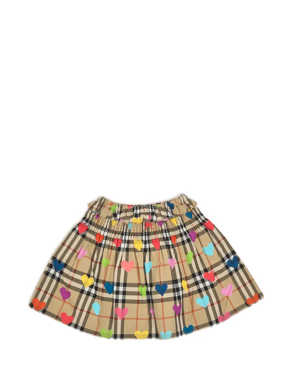 Burberry Kids Heart Check katoenen rok Beige