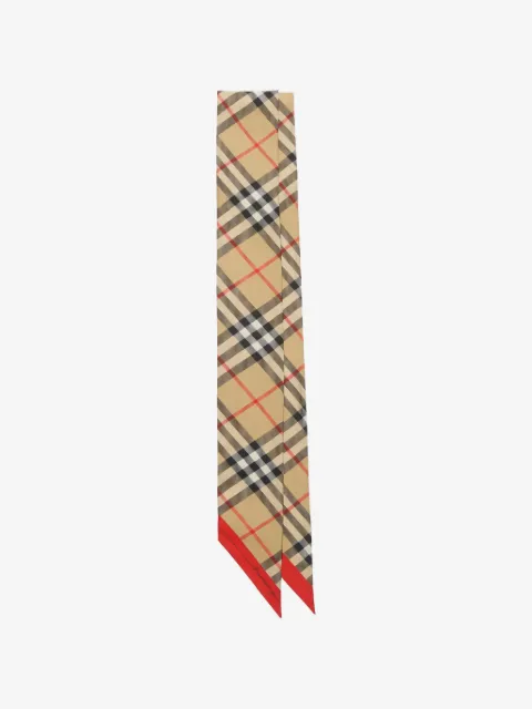 Burberry skinny Contraste Check foulard en soie