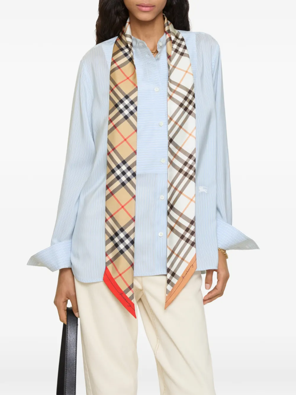 Burberry Geruite zijden sjaal Beige