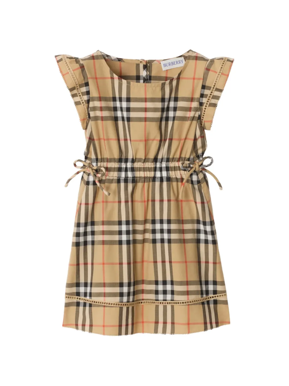 Burberry Kids Abito Check in cotone - Toni neutri