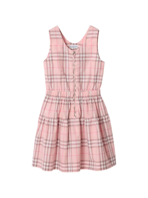 Burberry Kids チェック コットンワンピース | ピンク | FARFETCH JP