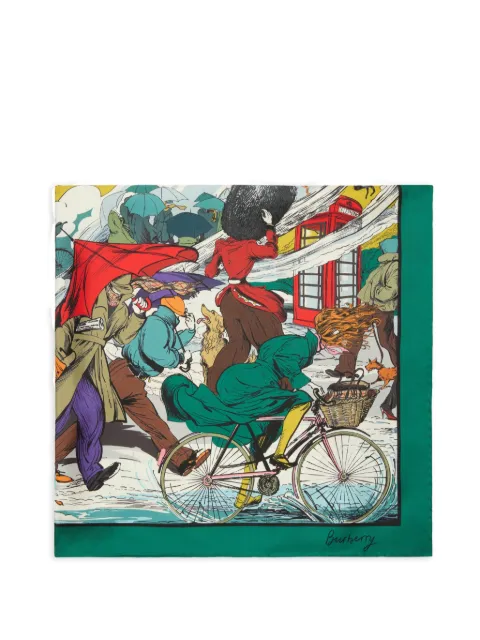 Burberry Raining Cats and Dogs​ silk scarf