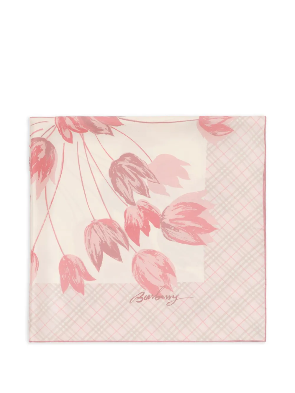 Burberry Tulips silk scarf - Pink