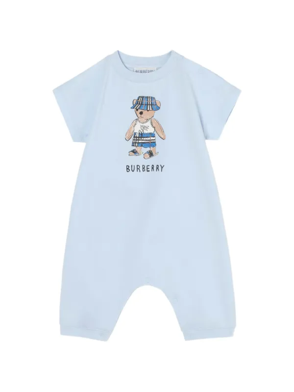 Burberry Kids ビーチベア コットンロンパース | ブルー | FARFETCH JP