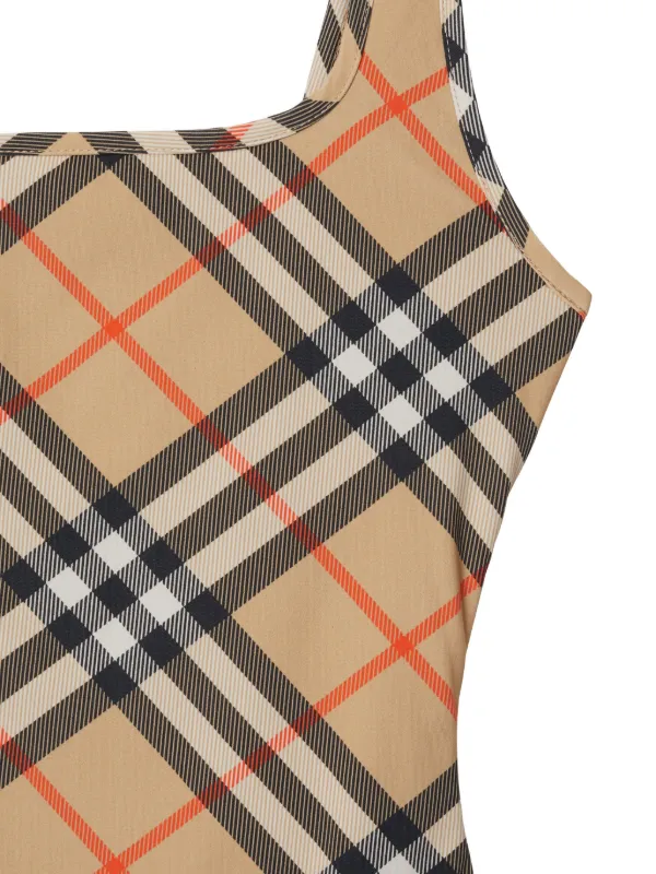 Burberry チェック ワンピース水着 | ニュートラル | FARFETCH JP