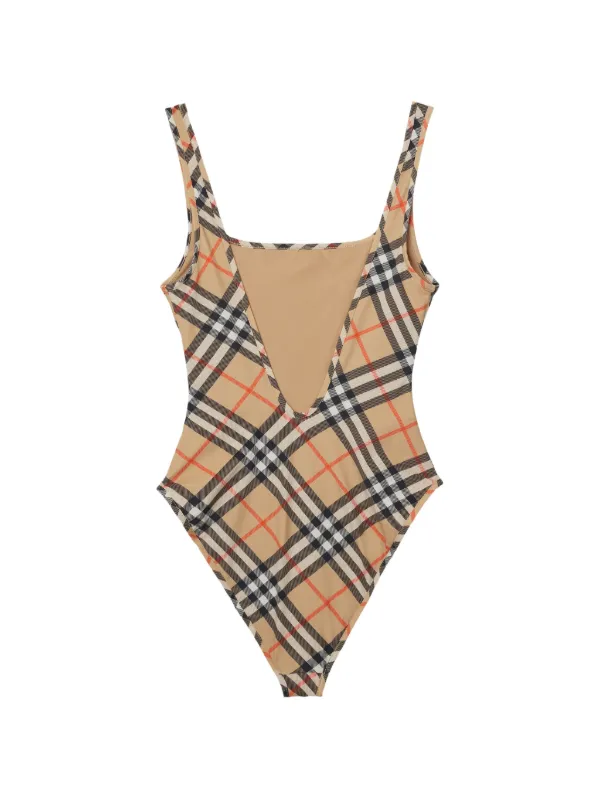 Burberry チェック ワンピース水着 | ニュートラル | FARFETCH JP