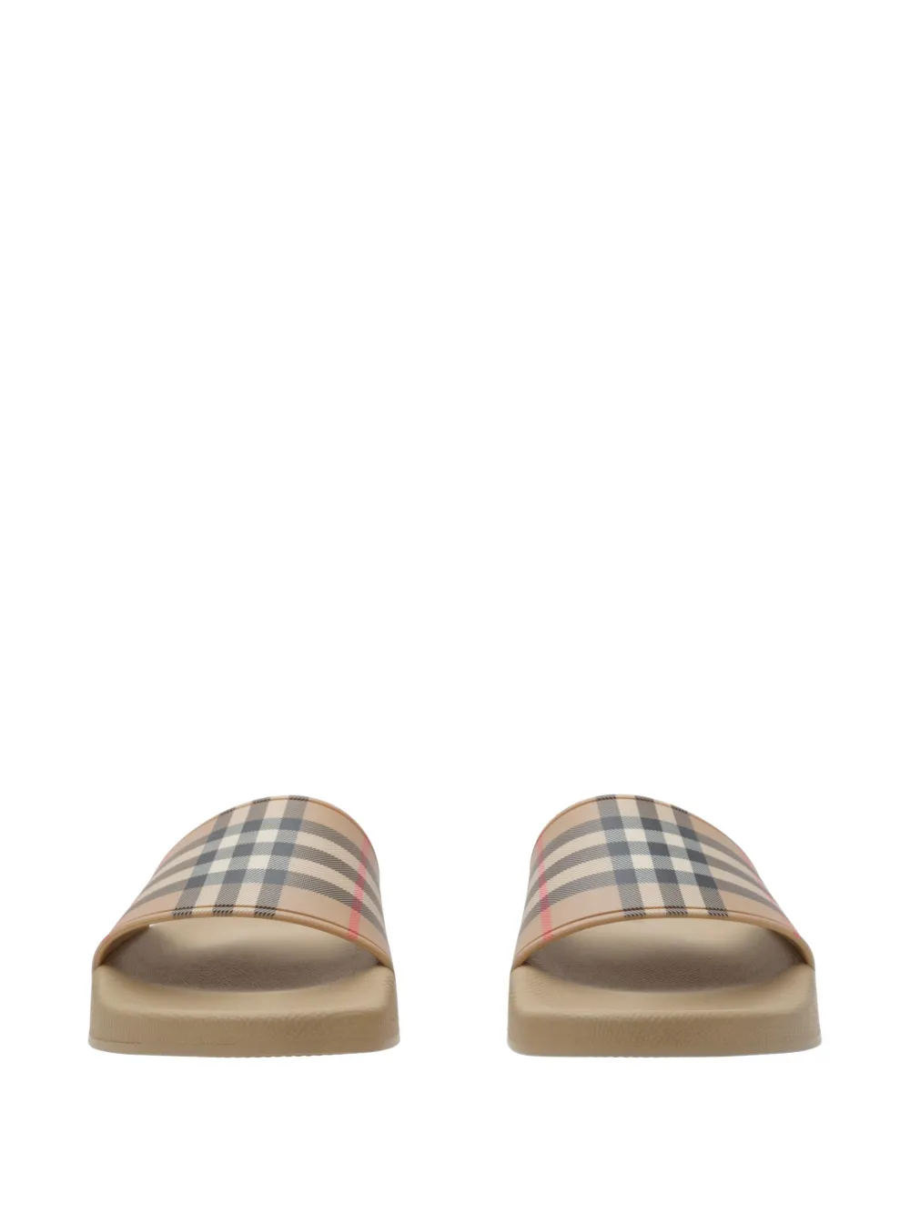Burberry Geruite slippers met ronde neus Beige