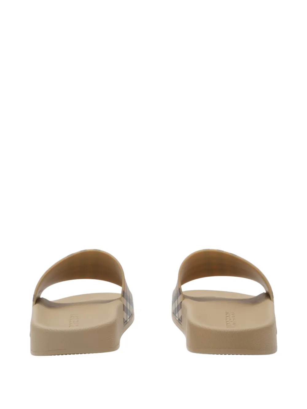 Burberry Geruite slippers met ronde neus Beige