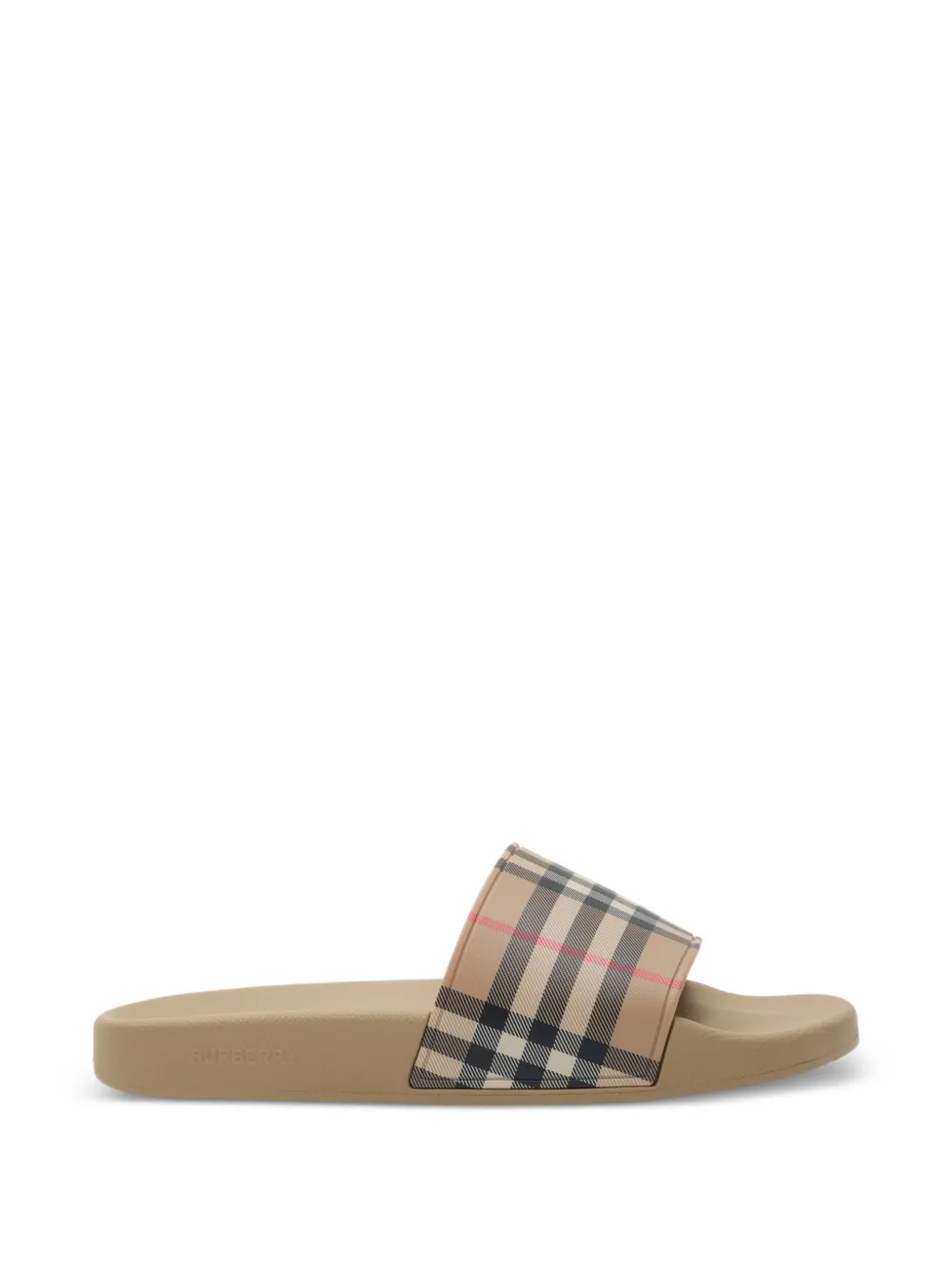 Burberry Geruite slippers met ronde neus Beige