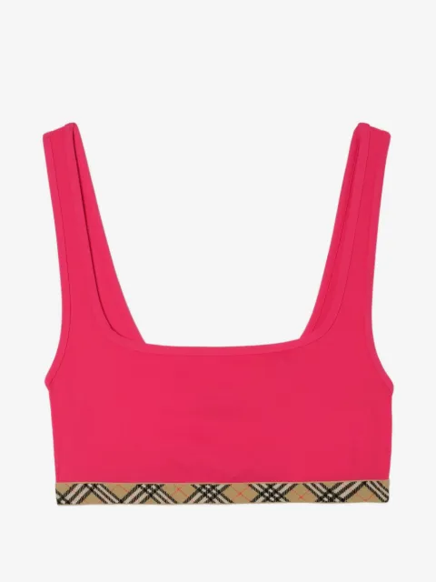 Burberry top de bikini con ribete a cuadros