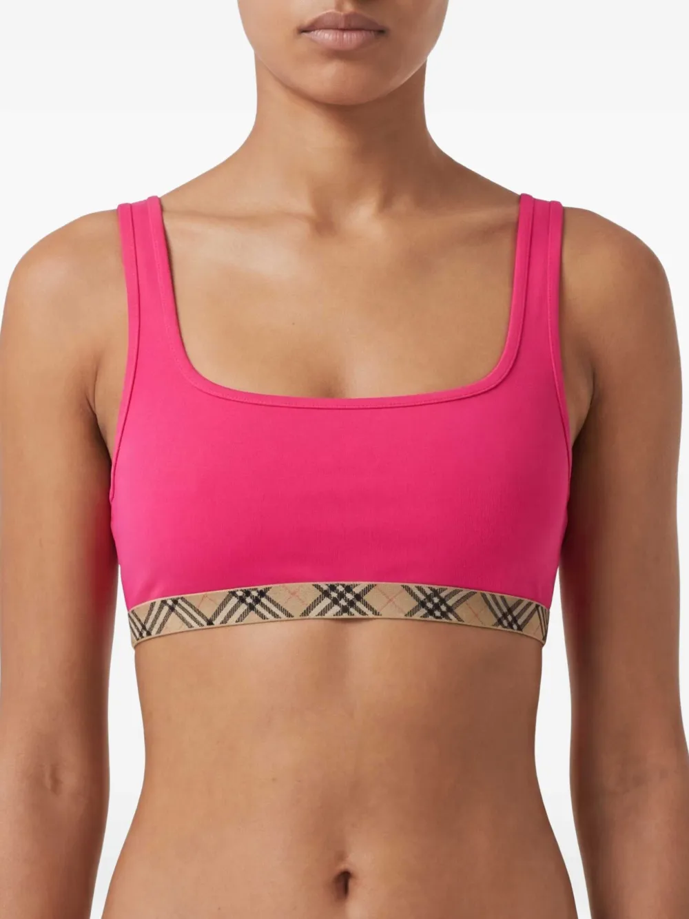Burberry Bikinitop met geruite afwerking Rood
