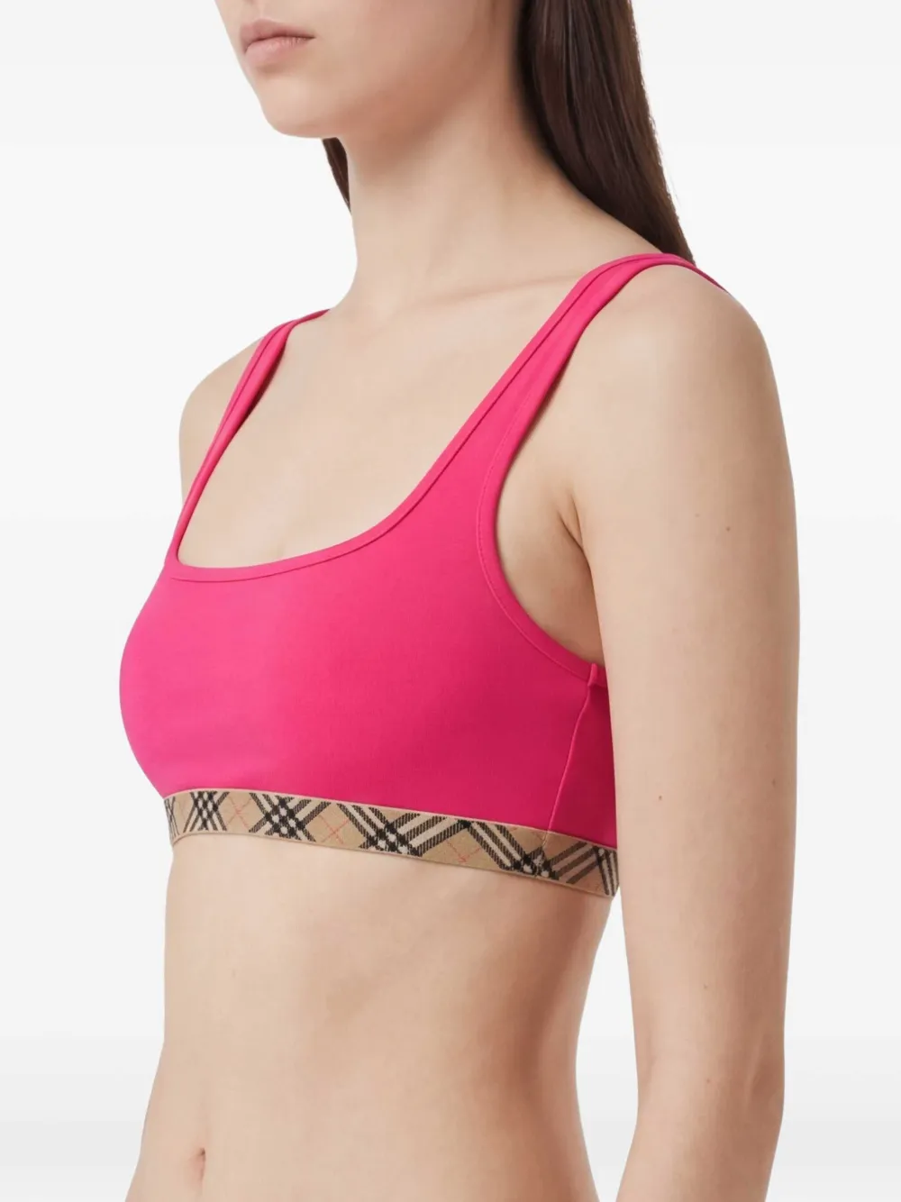 Burberry Bikinitop met geruite afwerking Rood