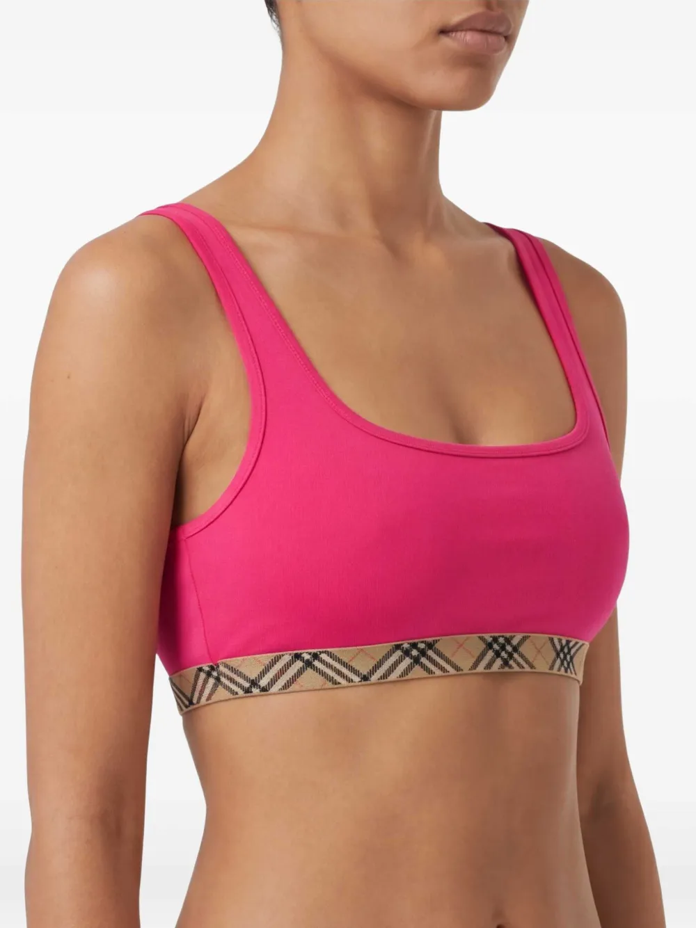Burberry Bikinitop met geruite afwerking Rood