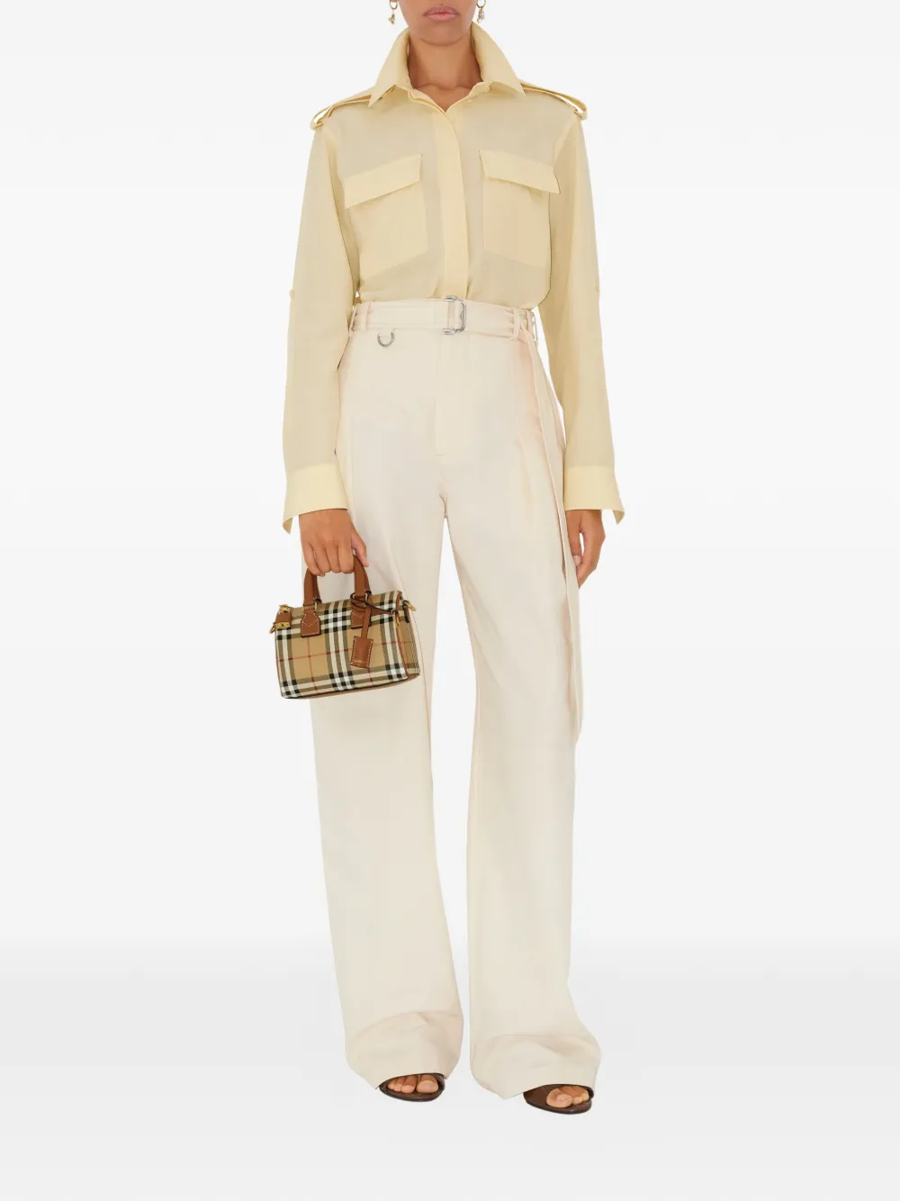  Burberry Mini Check Bowling Bag - Neutrals 