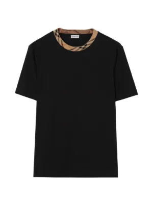Burberry check-trim T-shirt | Black | FARFETCH