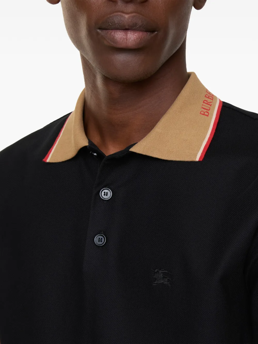 Burberry Poloshirt met logo Zwart