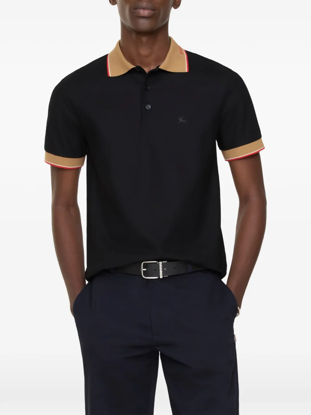 Burberry Poloshirt met logo Zwart