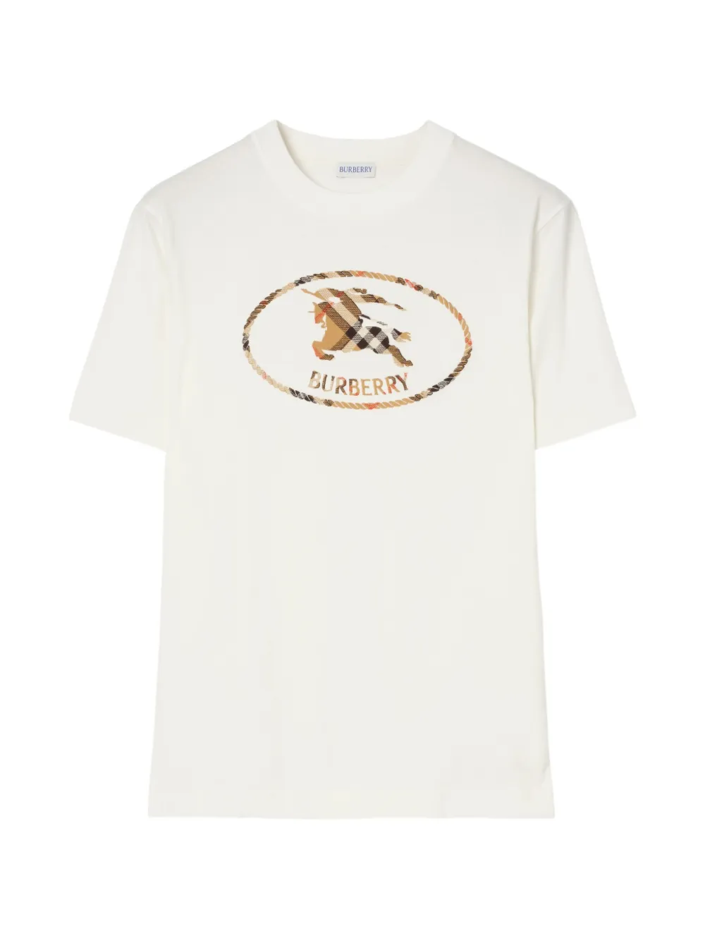 Burberry check Knight stamp cotton T-shirt - Toni neutri