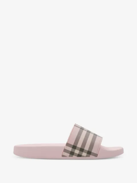 Burberry check slides