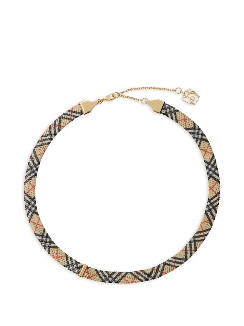 Burberry check print necklace - Oro