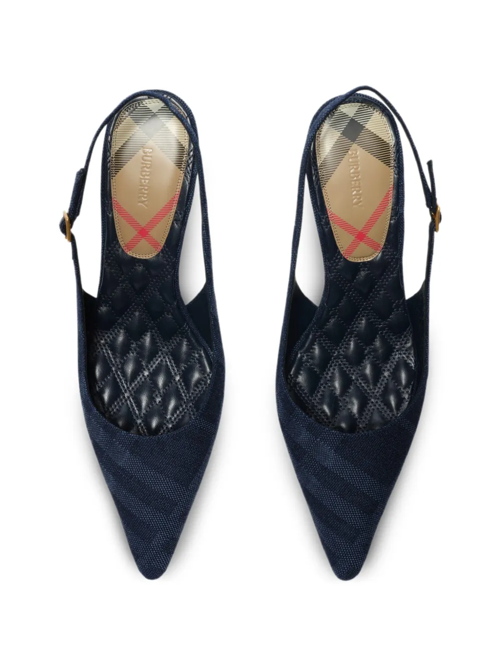 Burberry check Dame slingback pumps​ Blauw
