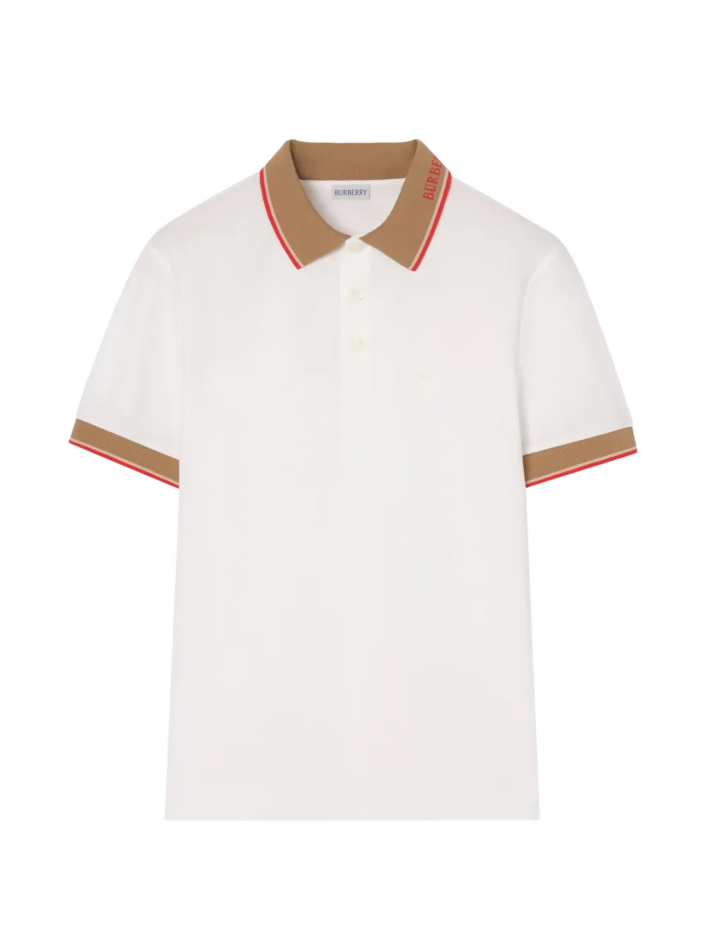 Burberry logo collar cotton polo shirt - Bianco