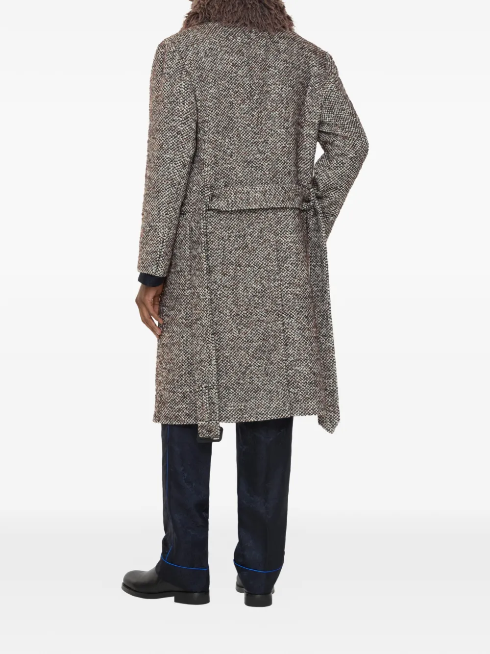 BURBERRY❤ウール混合ダークグレーピーコート Burberry Wool Mohair Blend Tailored Coat | Brown | FARFETCH