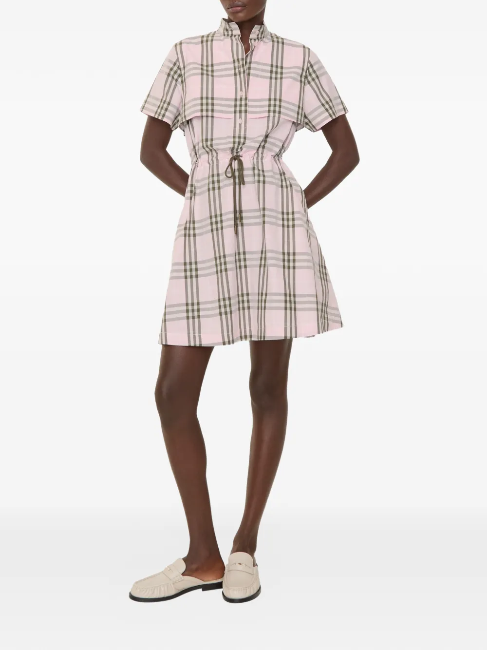 Burberry Geruite katoenen jurk Roze